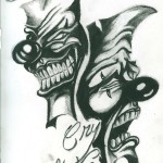 smile-now-cry-later-clown-tattoo-design